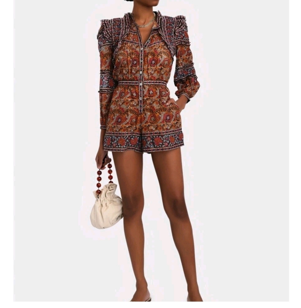 Sea New York Floral Print Plunge Neckline Romper Size 0